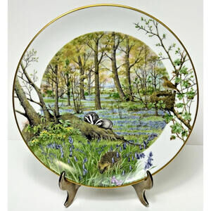 VTG Royal Worcester Plate The Woodlands in April Peter Barrett Ltd Edition 1979